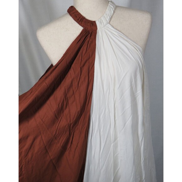 Anthropologie Let Me Be Colorblock Flowy Halter Maxi Dress Size Medium - Picture 4 of 13